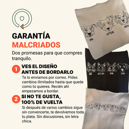Hoodie lineal bordado con retrato de mascota