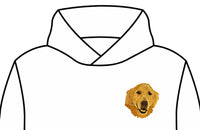 Hoodie Malcriados con bordado de golden retriever en el pecho — un retrato