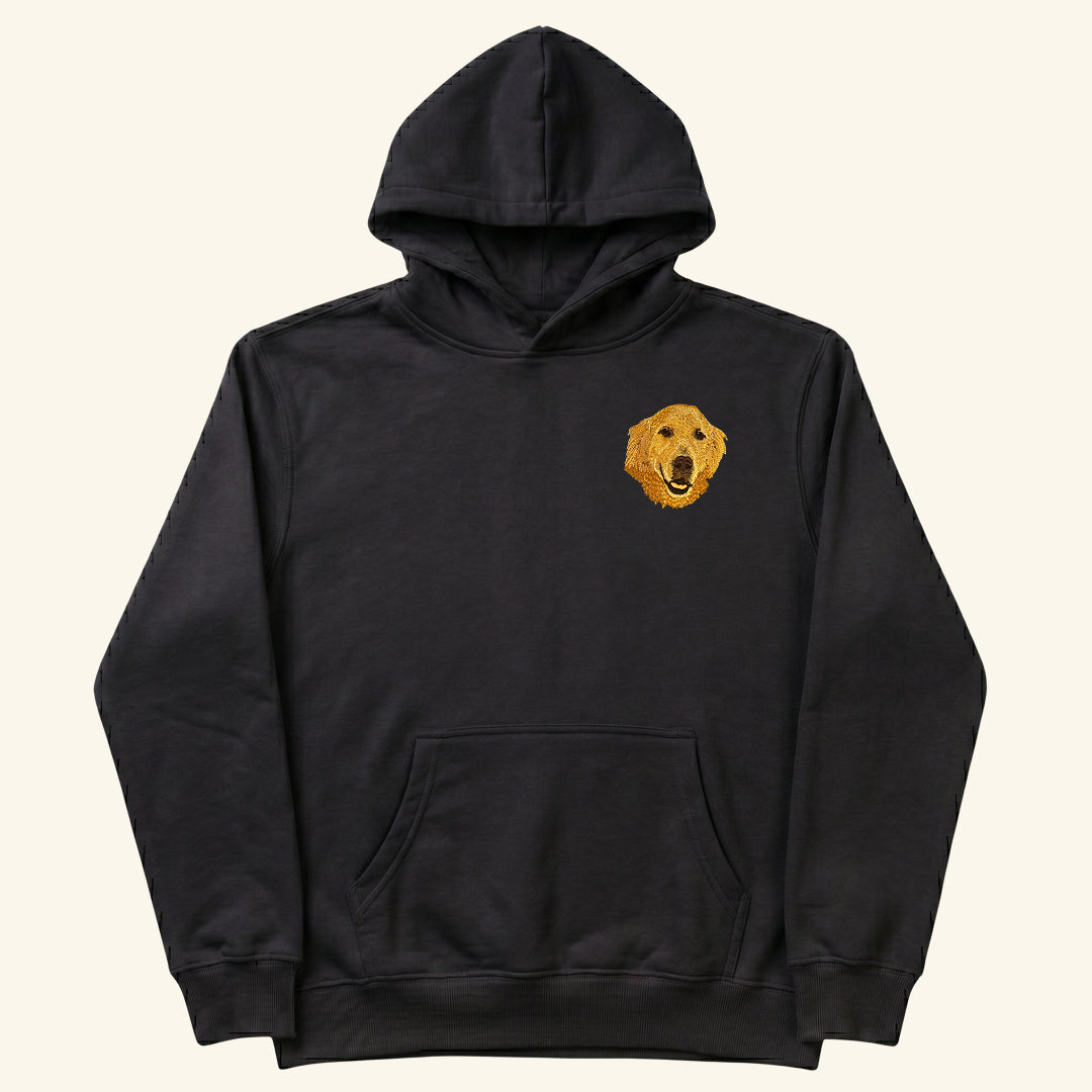 Hoodie bordado con retrato de mascota