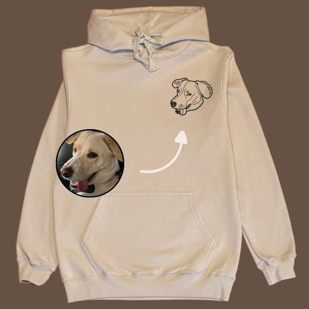 Hoodie con 1 regalón bordado lineal
