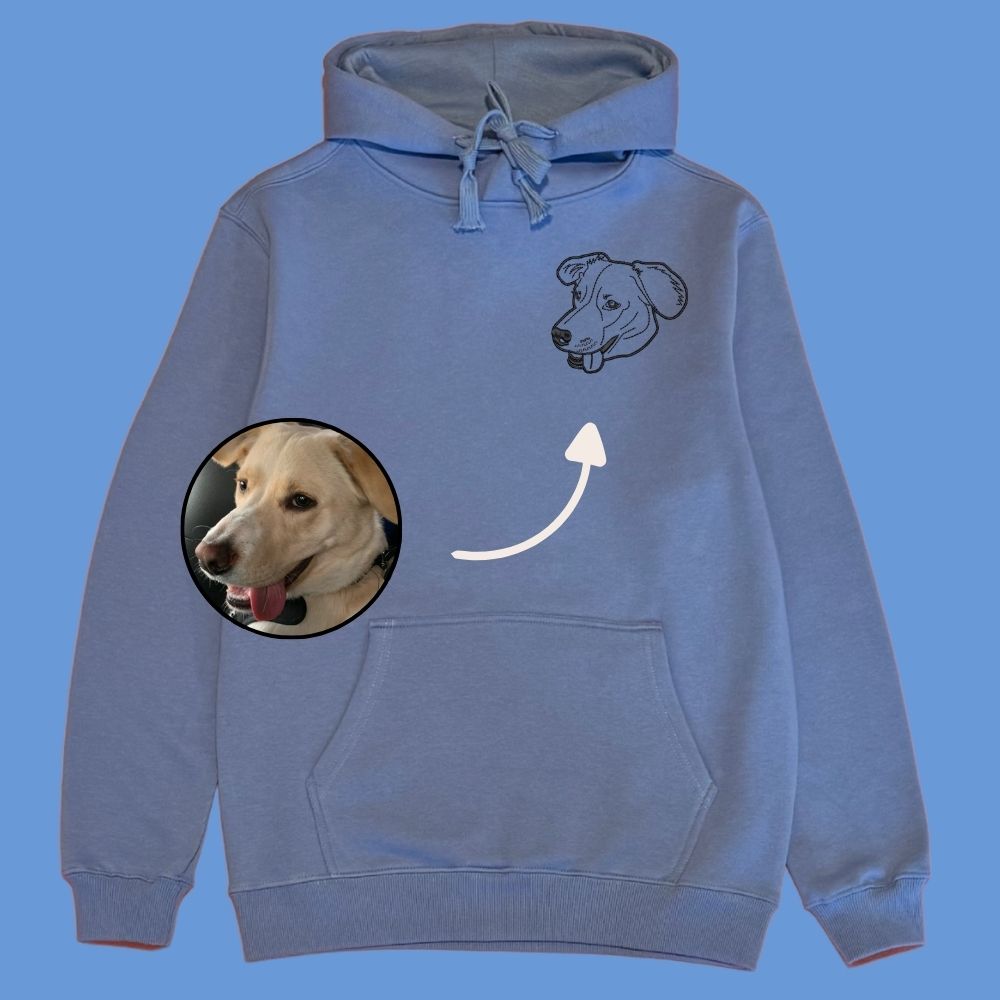 Hoodie con 1 regalón bordado lineal