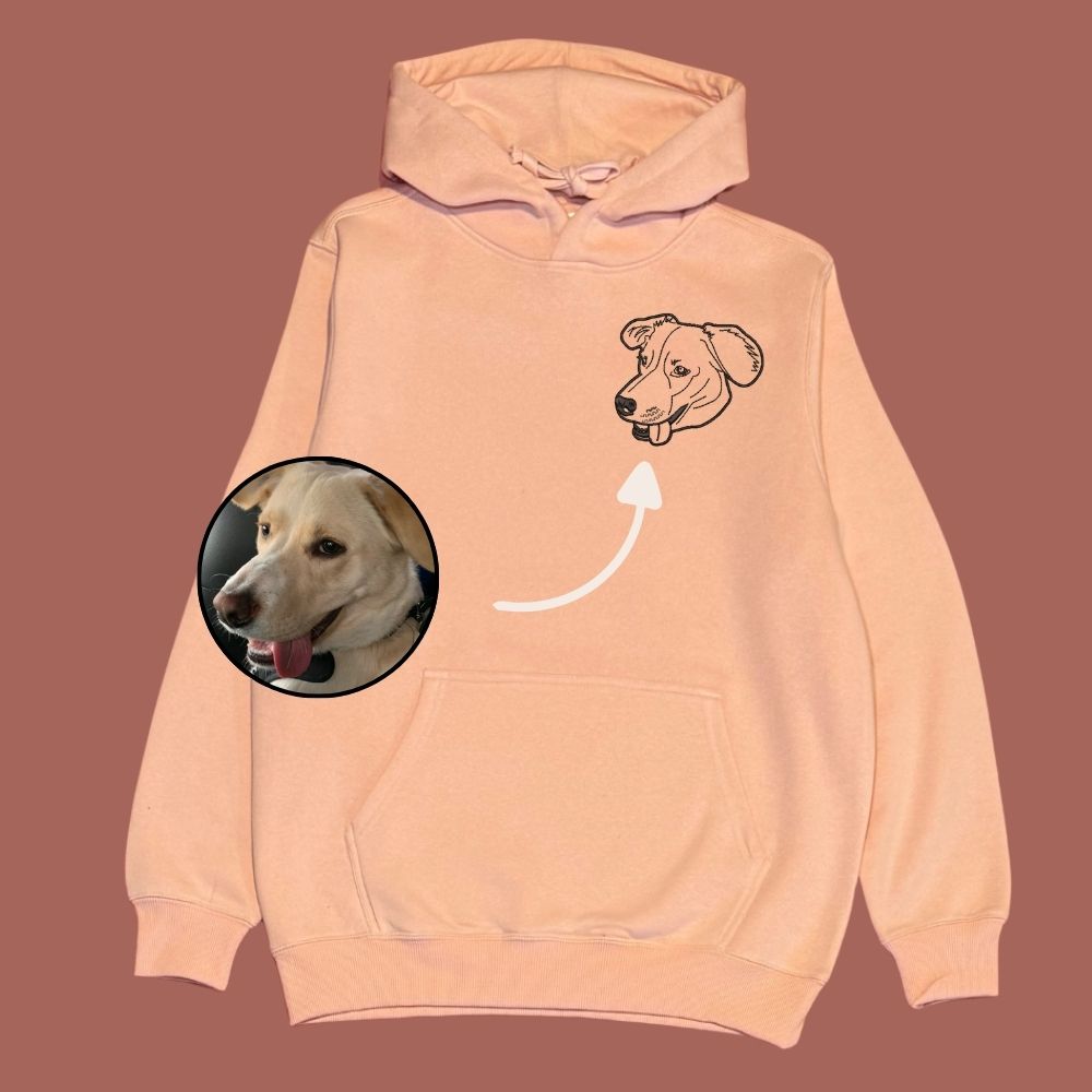 Hoodie con 1 regalón bordado lineal