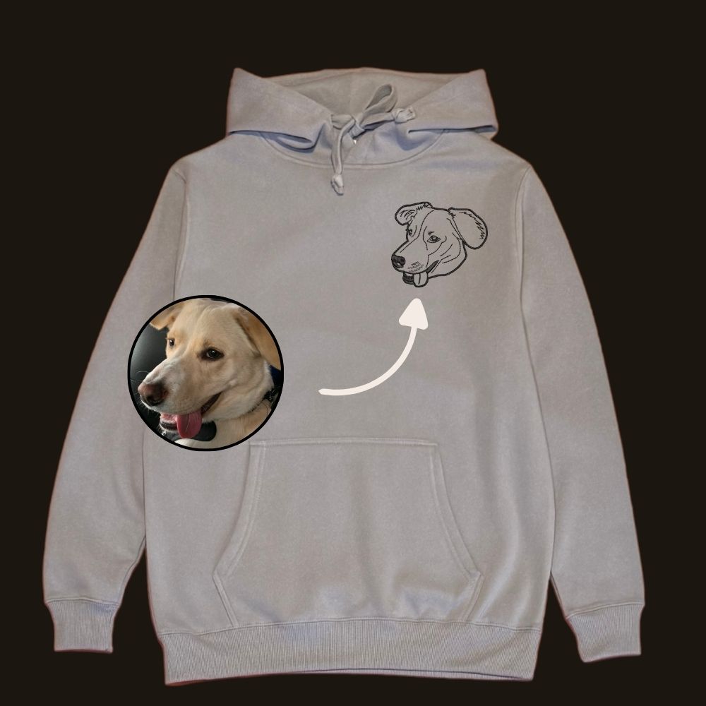 Hoodie con 1 regalón bordado lineal