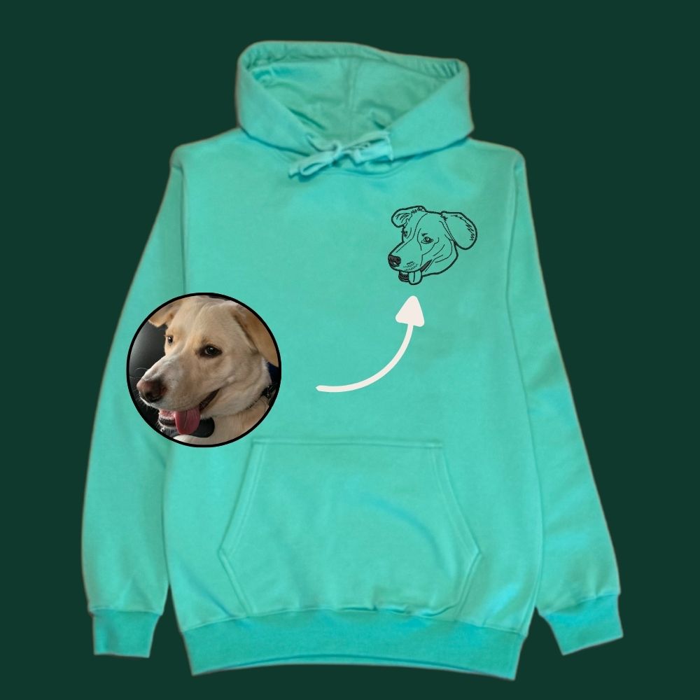 Hoodie con 1 regalón bordado lineal