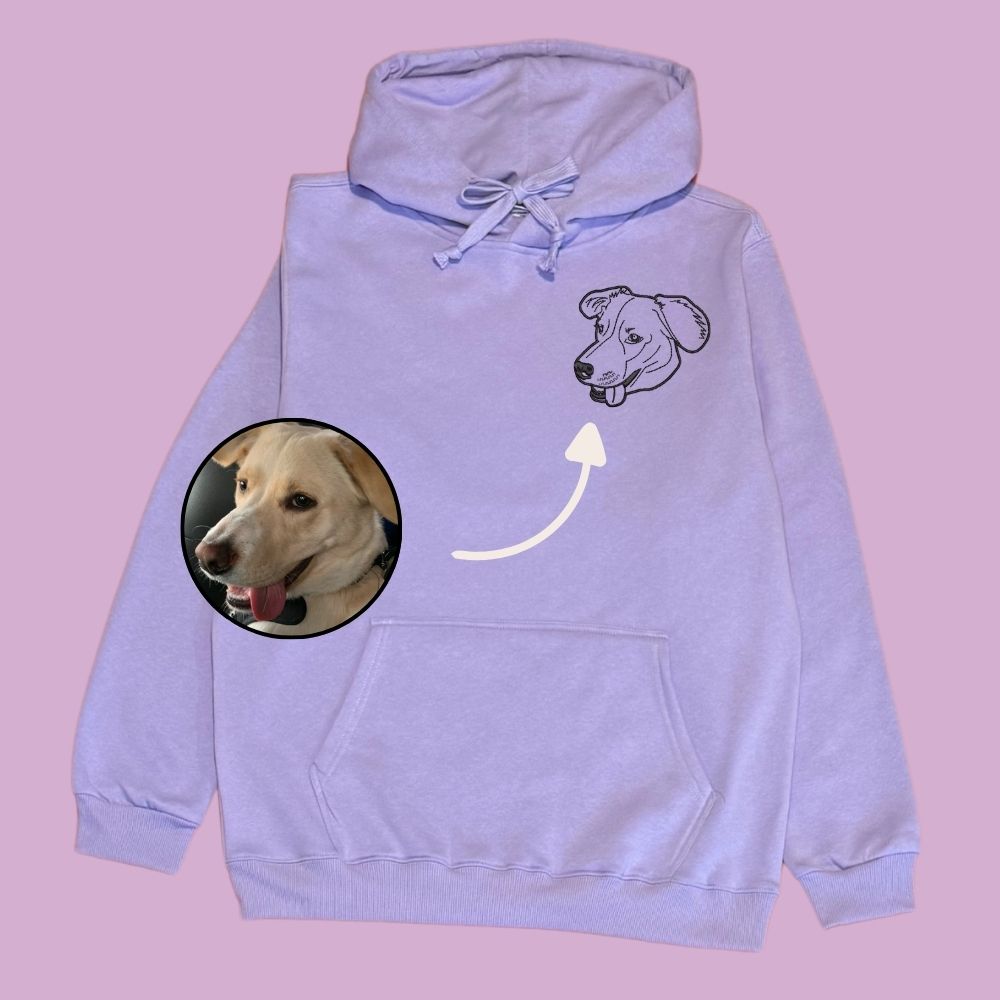 Hoodie con 1 regalón bordado lineal