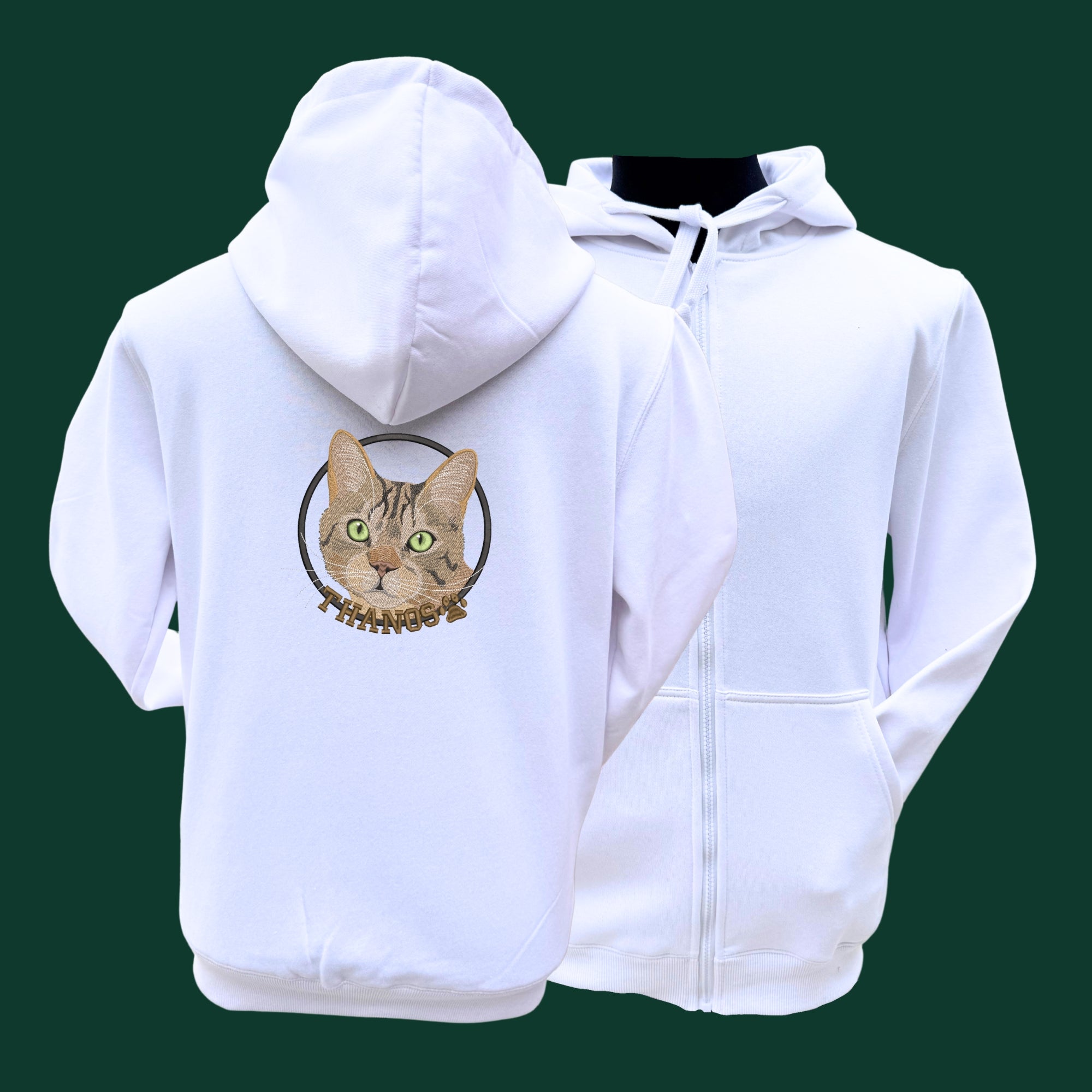 Hoodie cierre con 1 regalón bordado Grande