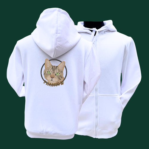 Hoodie cierre con 1 mascota bordada Full Art