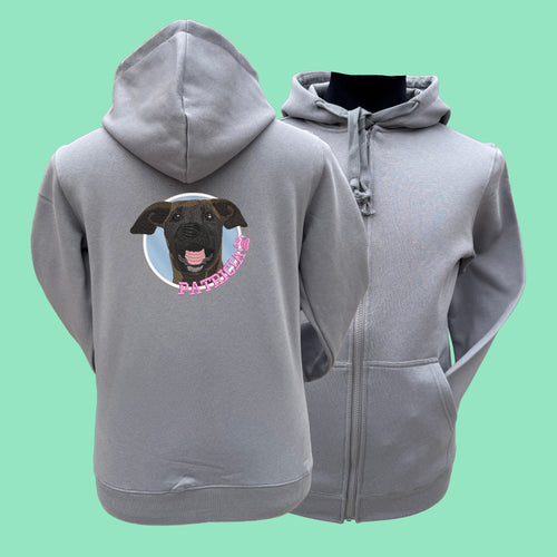 Hoodie cierre con 1 mascota bordada Full Art