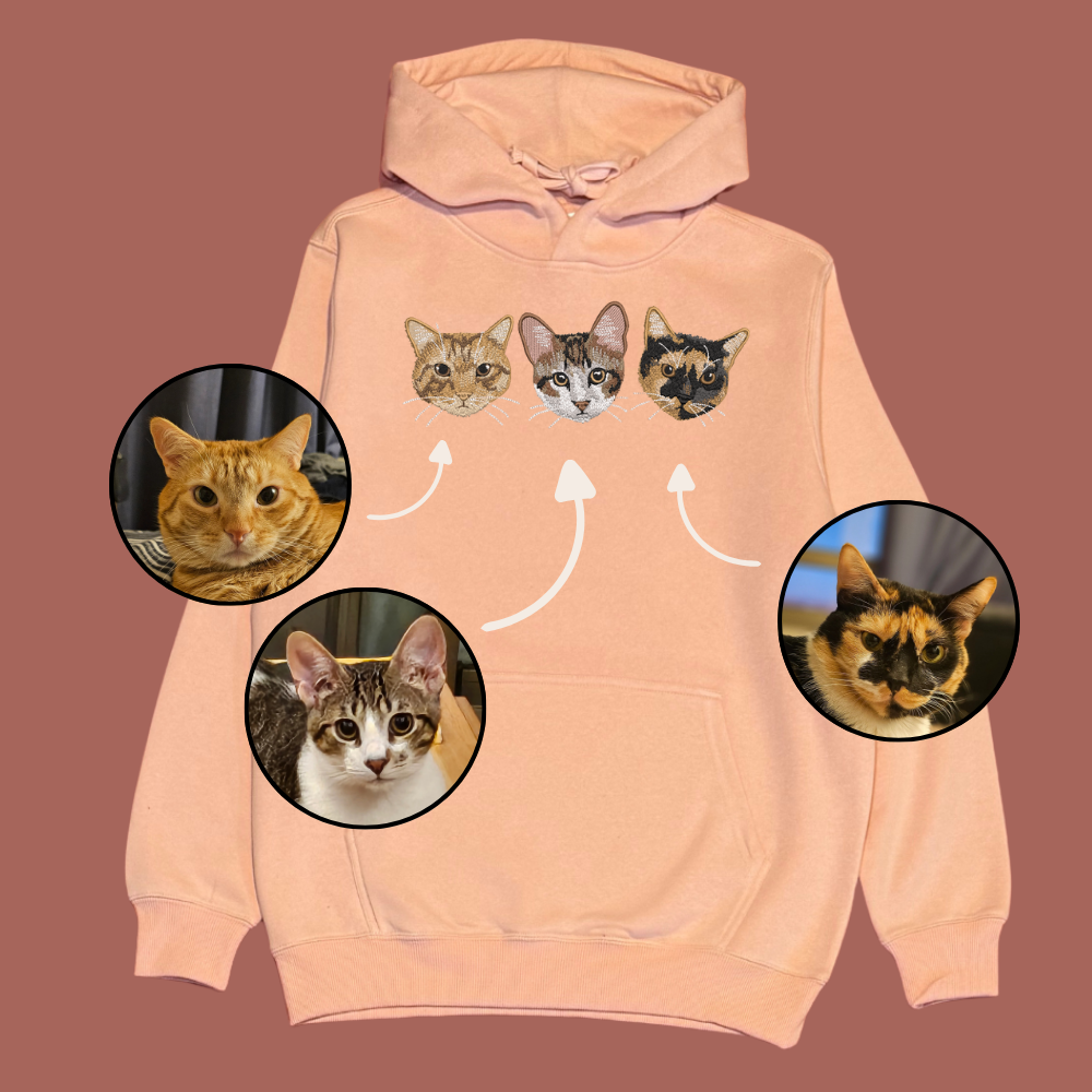 Hoodie con 3 regalones bordados