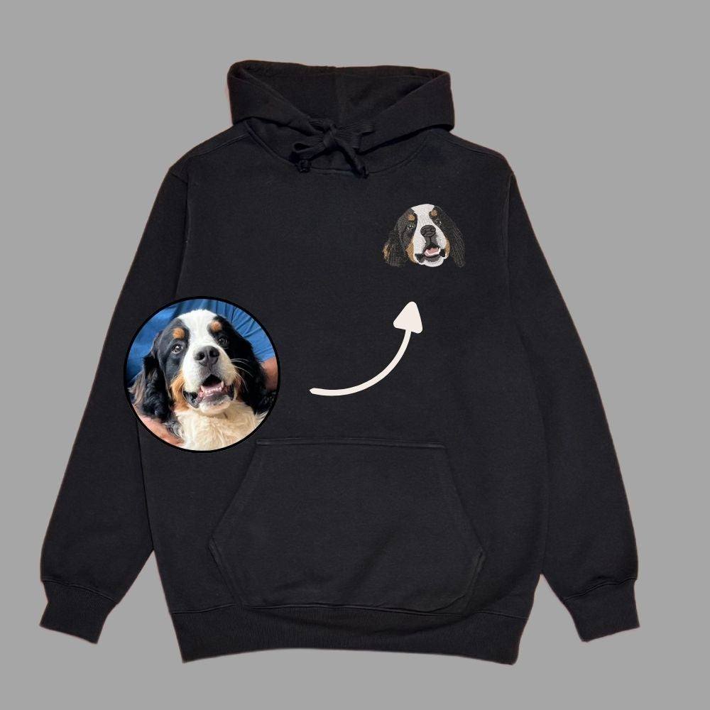 Hoodie con 1 mascota bordada