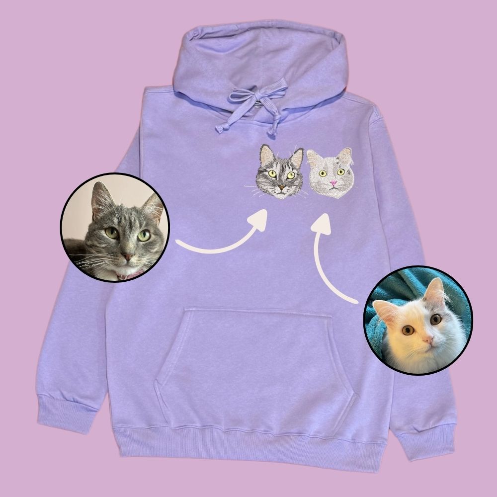 Hoodie con 2 regalones bordados